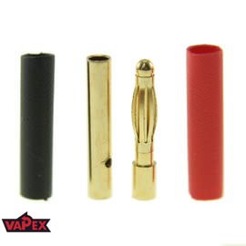 2mm Gold Plated Bullet RC Connectors - Pair (male + female)