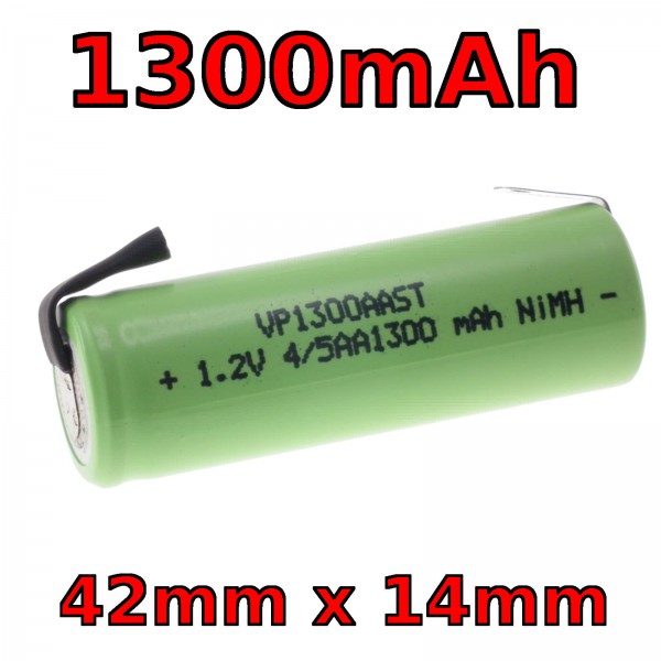 1.2V 1300mAh 4/5AA NiMH Single Cell Rechargeable Battery with Tags VapexTech