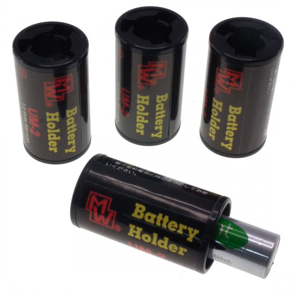 AA (R6) to C (R14, LR14) Battery converter / adapter (Pack of 4)